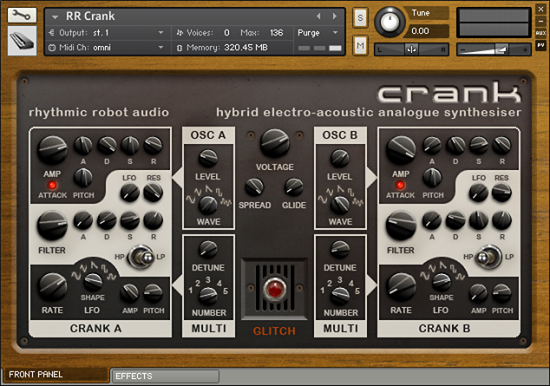 Crank Kontakt instrument user interface front