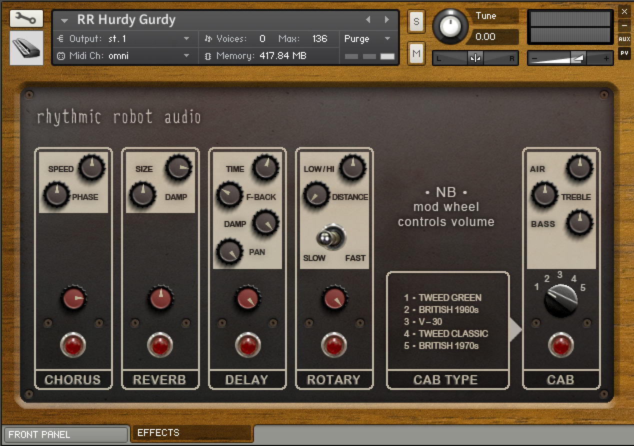 Hurdy Gurdy effects pane