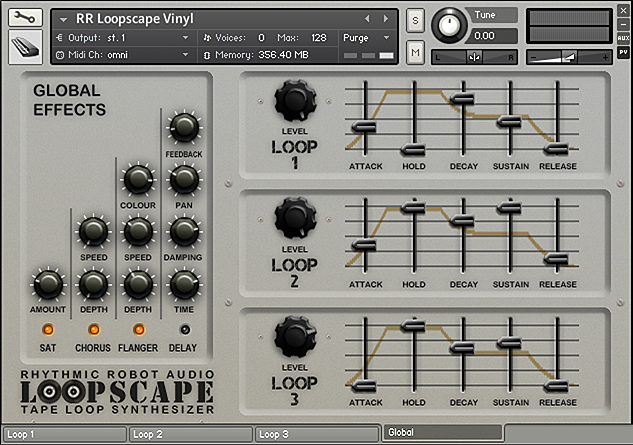 Loopscape Vinyl Kontakt synth rear panel
