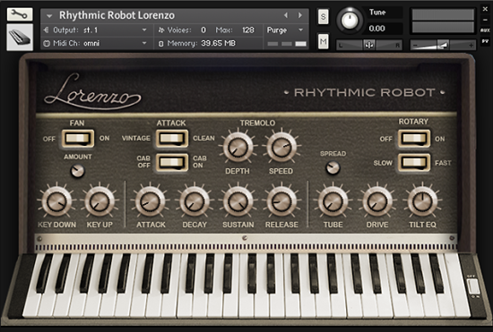 Reed organ Kontakt instrument front panel UI