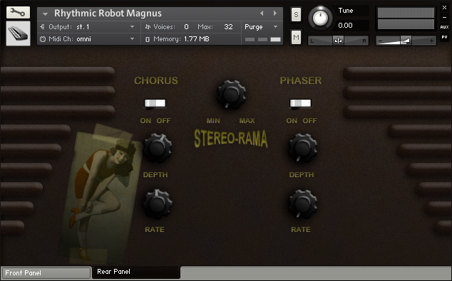 Magnus reed organ Kontakt instrument rear panel UI