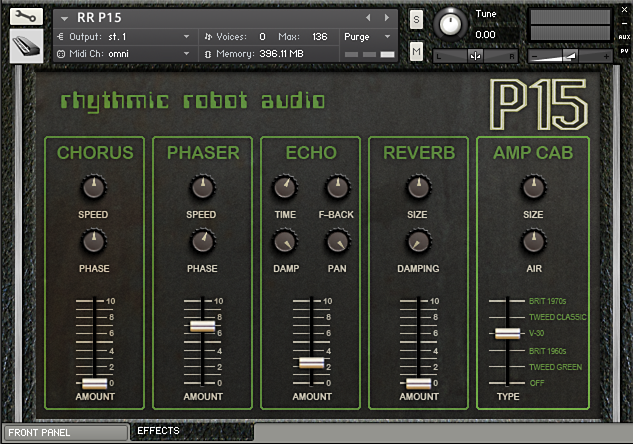 P15 Kontakt instrument rear panel