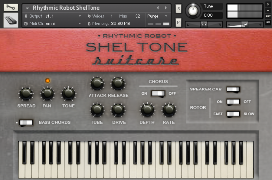 Sheltone reed organ Kontakt instrument front panel UI