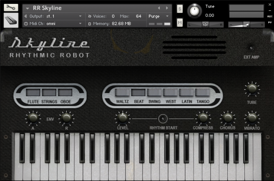 Skyline Kontakt instrument front panel UI