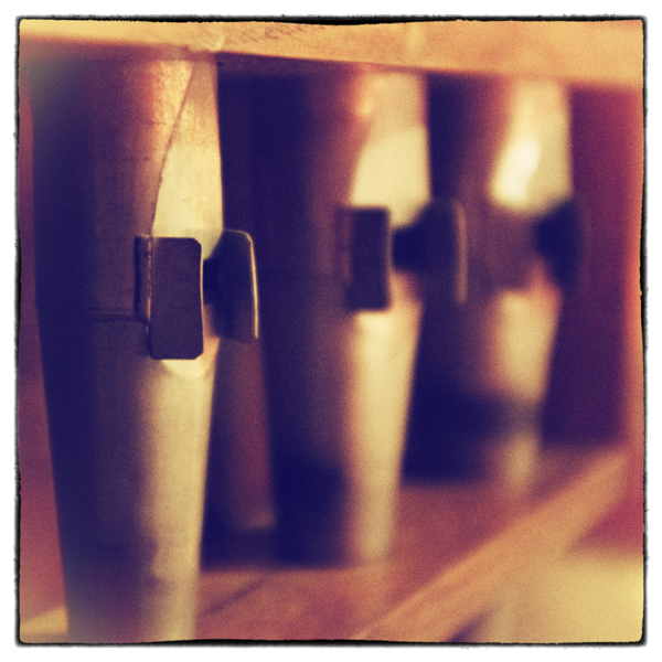 Some of the individual lead organ pipes sampled to create the Kontakt instrument Pipe Machine by Rhythmic Robot